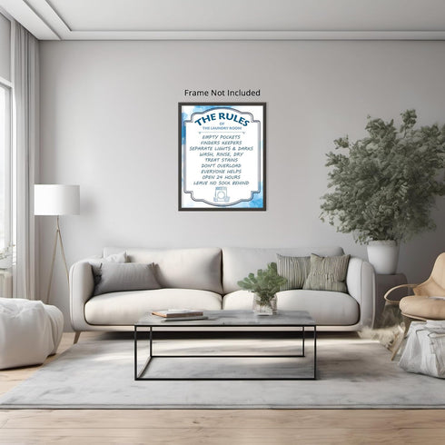 Posterizer 1 pcs-Rules of the Laundry Room-Wall Art for Laundry Rooms- Gift for Men Women Entrepreneur Teens- unframed wall art...